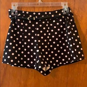 Vintage polka dot shorts with belt